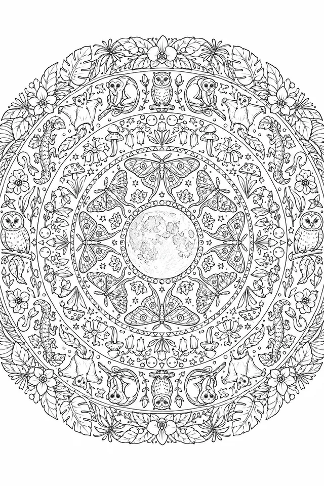 Dschungel-Nacht-Mandala