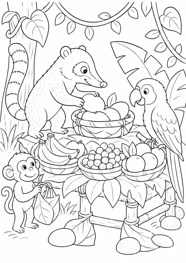 Coati at the Fruit Market