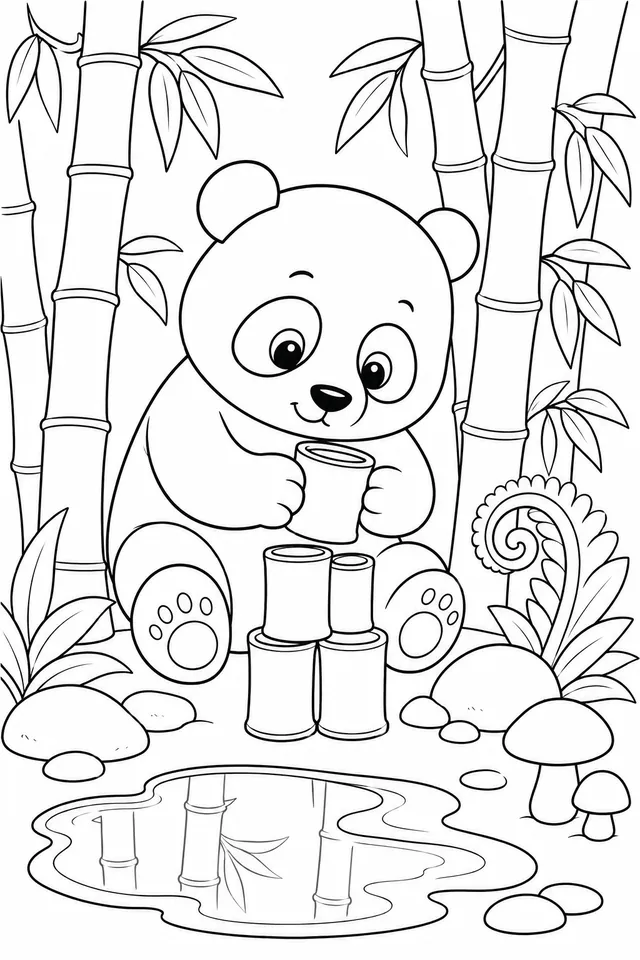 Panda im Bambusgarten