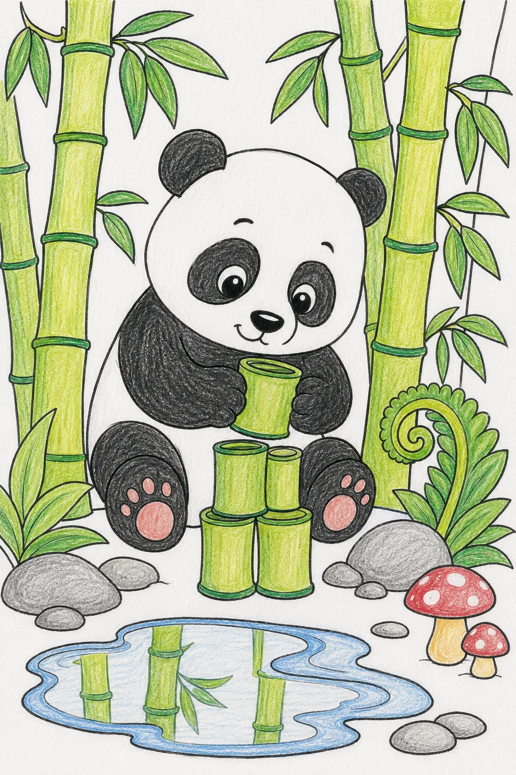 Panda im Bambusgarten