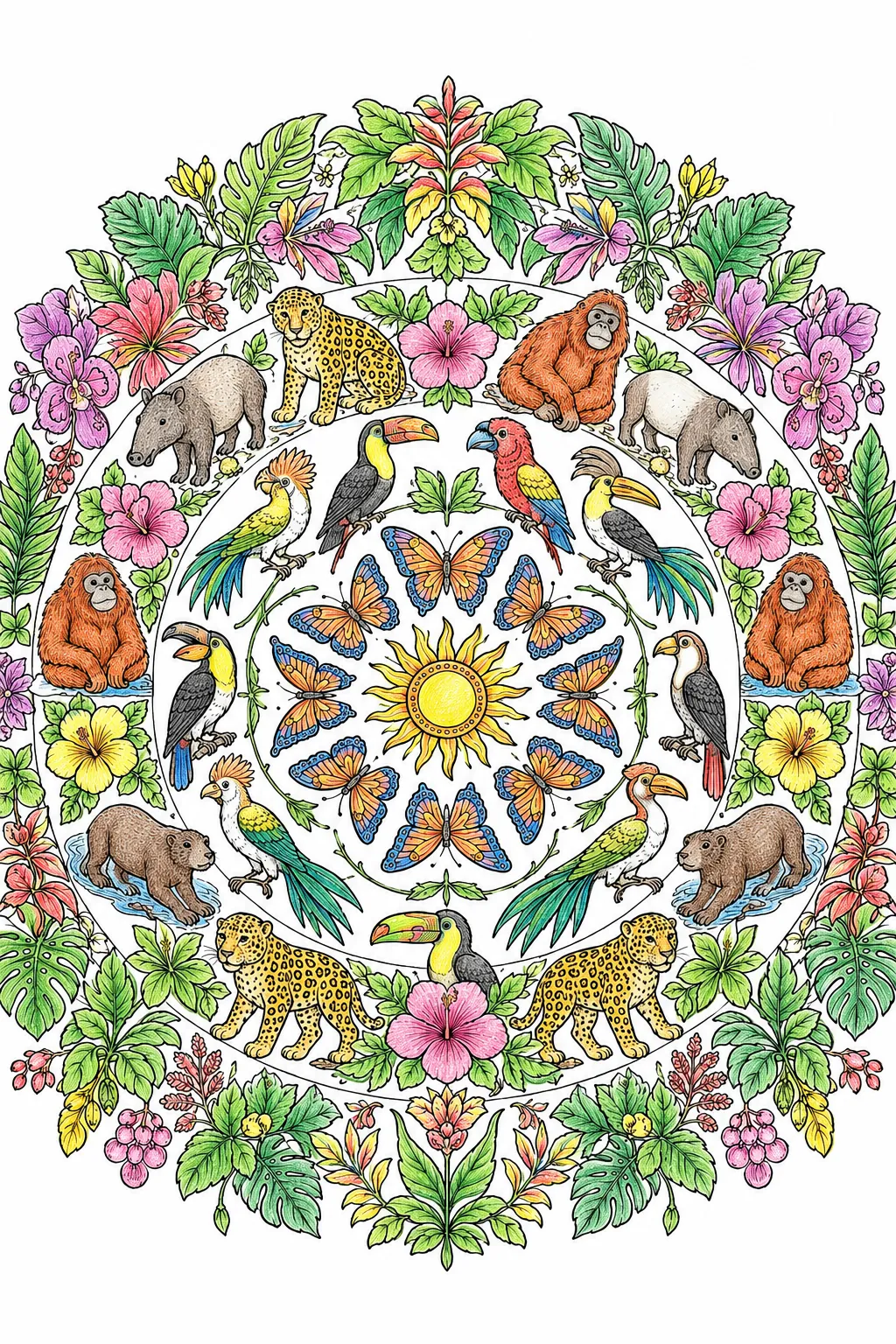 Tropenwelt-Tier-Mandala