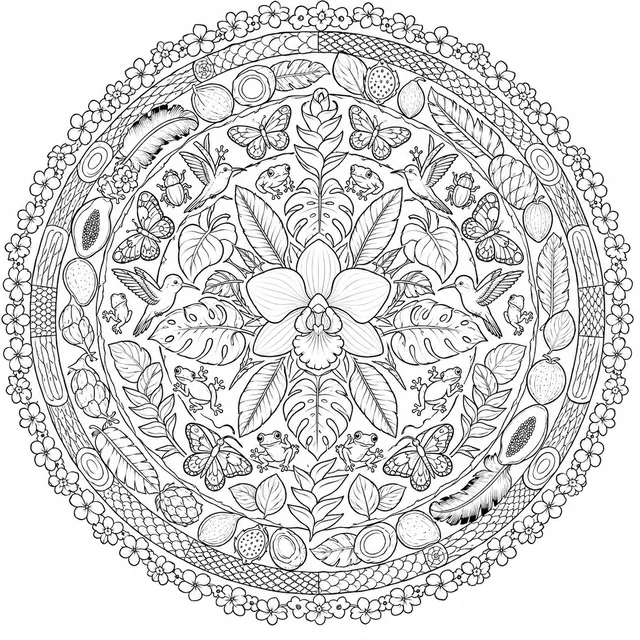 Tropischer Regenwald-Mandala