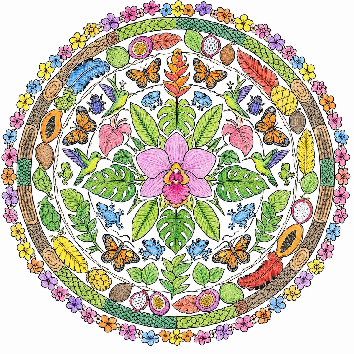 Tropischer Regenwald-Mandala