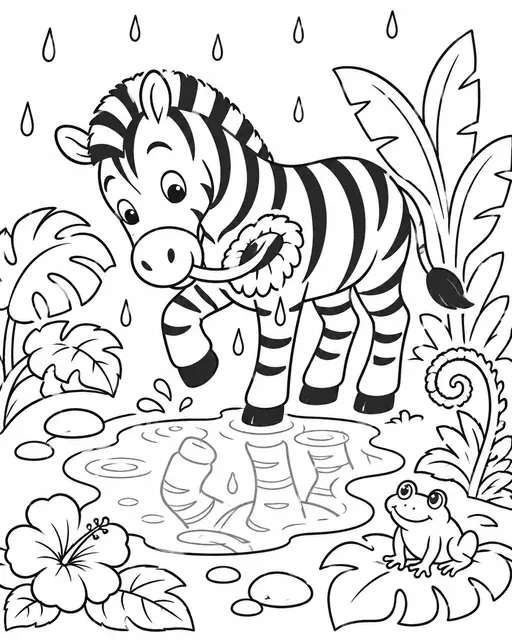 Zebra wäscht Streifen