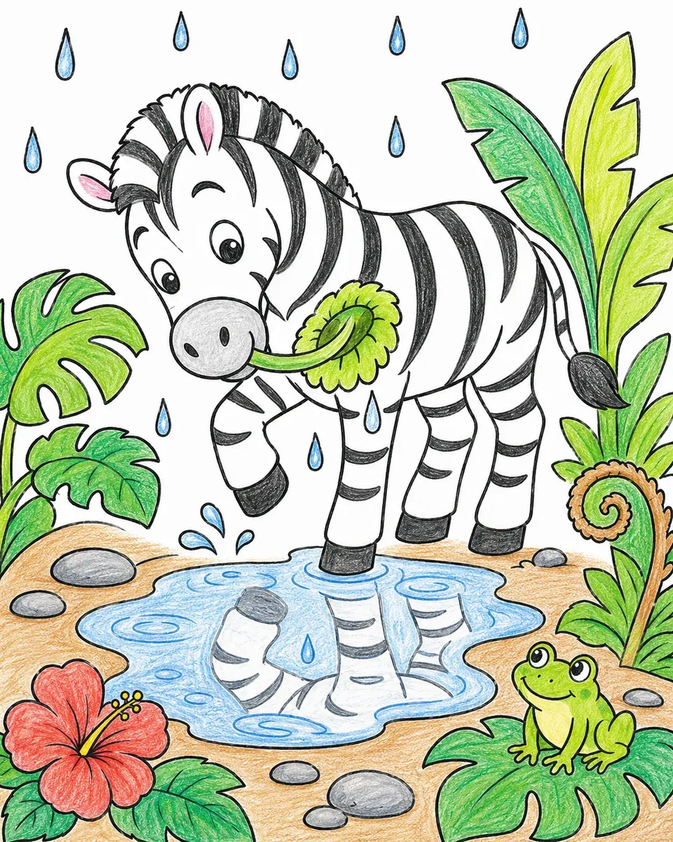 Zebra wäscht Streifen