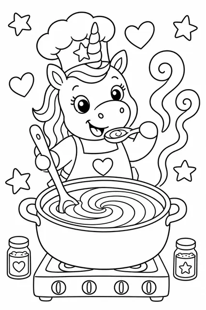 Das Einhorn kocht Regenbogensuppe