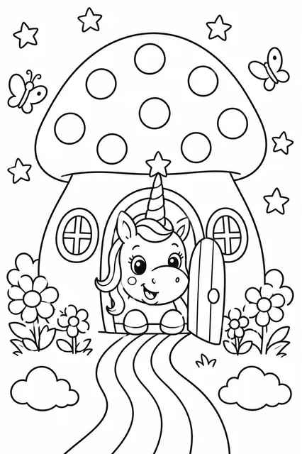 独角兽住在蘑菇屋里