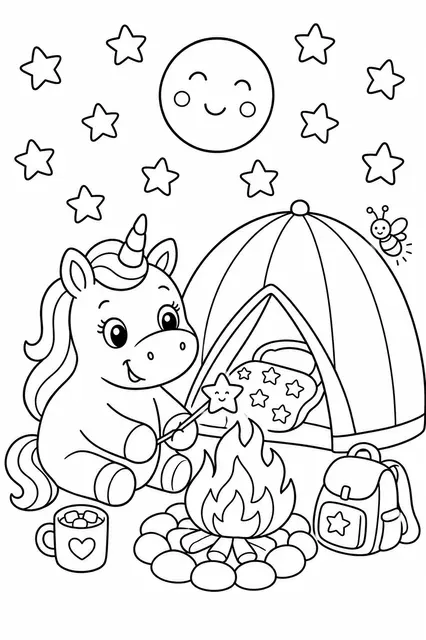 Das Einhorn beim Camping