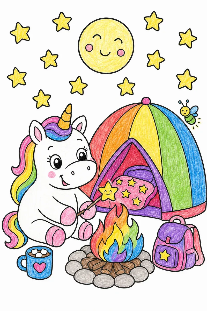 Das Einhorn beim Camping