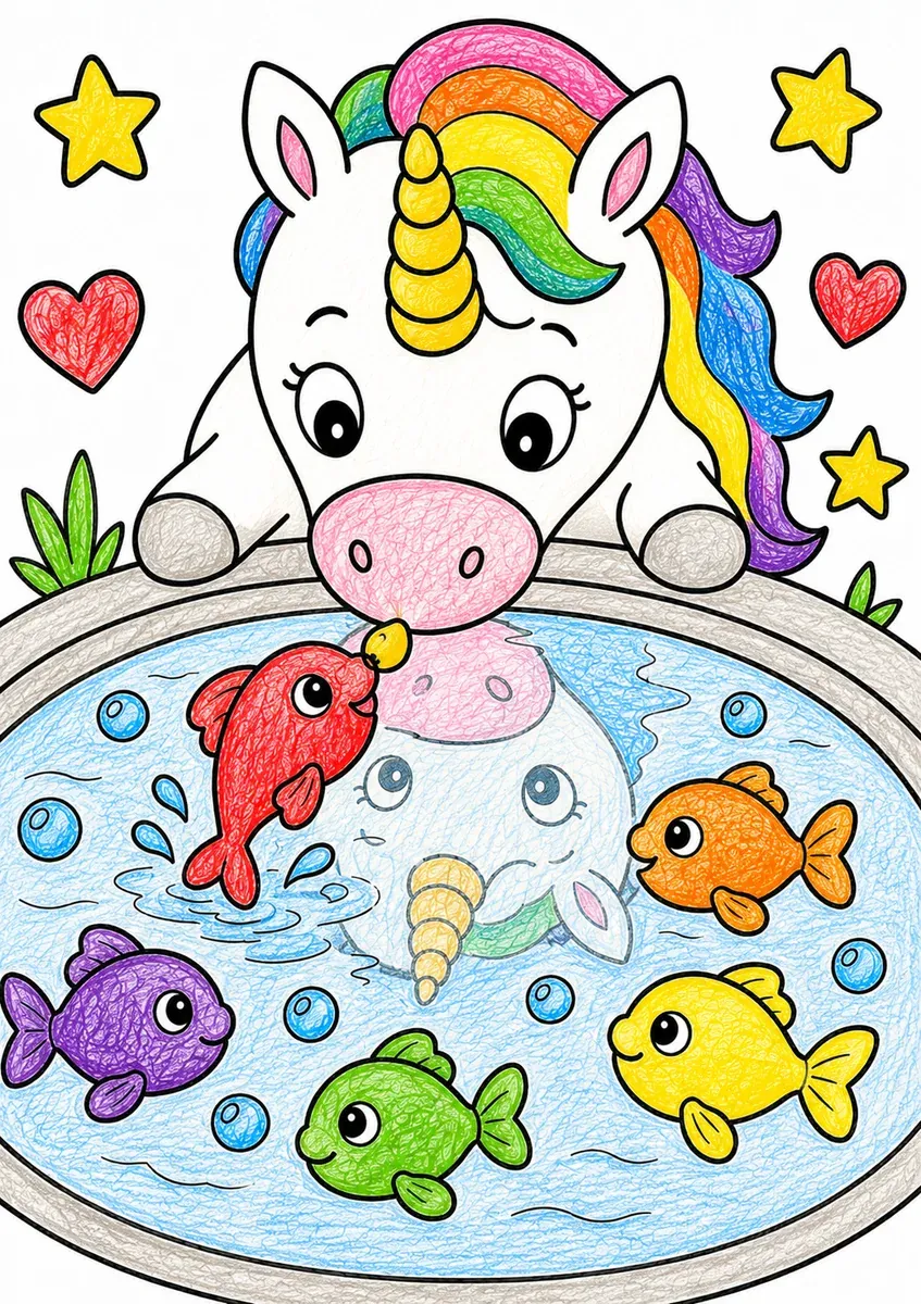 Das Einhorn und die Regenbogenfische