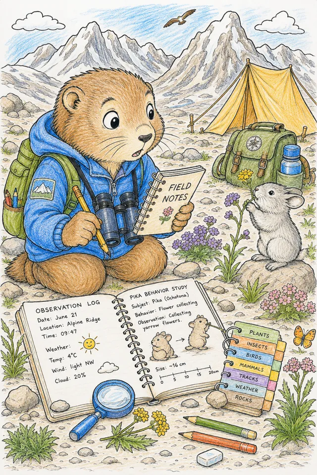 Little Researcher Noting Down Animals in Extreme Climate – This is how it could look