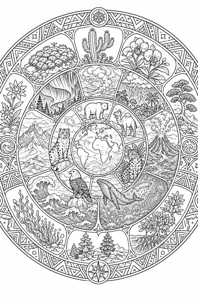 Naturwunder-Mandala aus allen Klimazonen