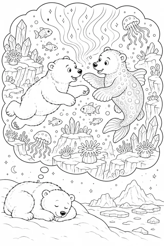 Polarbär und Tief-See-Bär im Traum