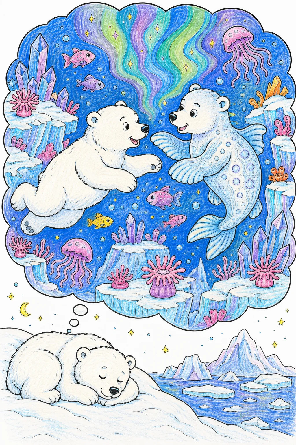 北极熊和深海熊在梦中