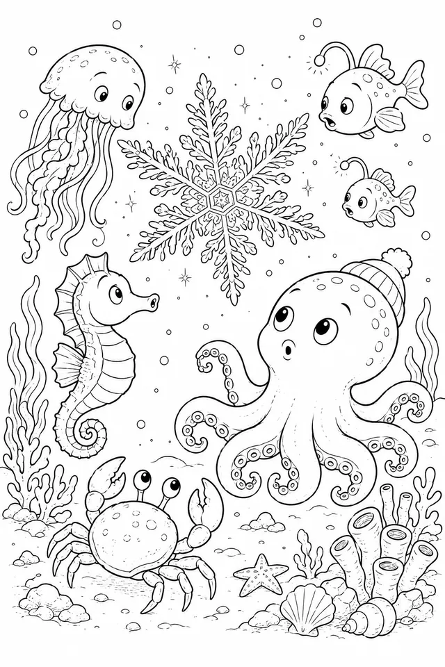 Deep Sea Snowflake: Underwater Winter Wonder