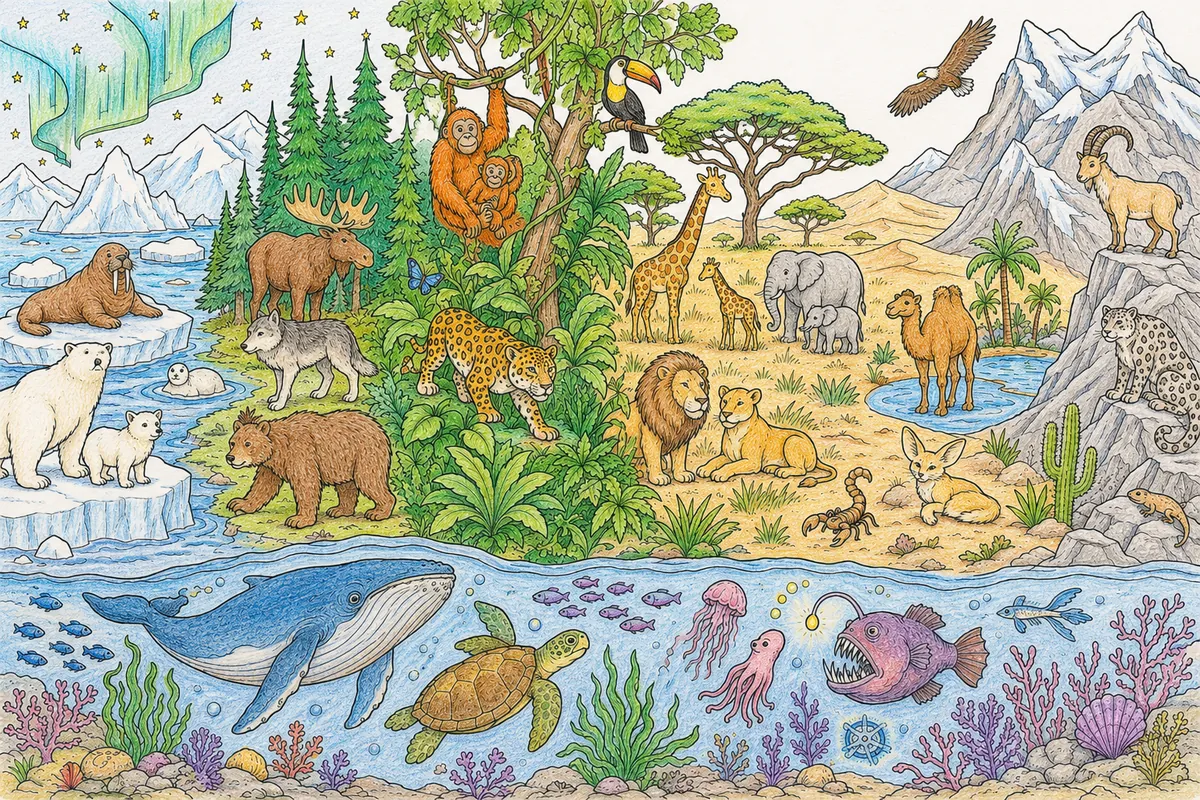 World Panorama: All Extreme Zones in One Picture