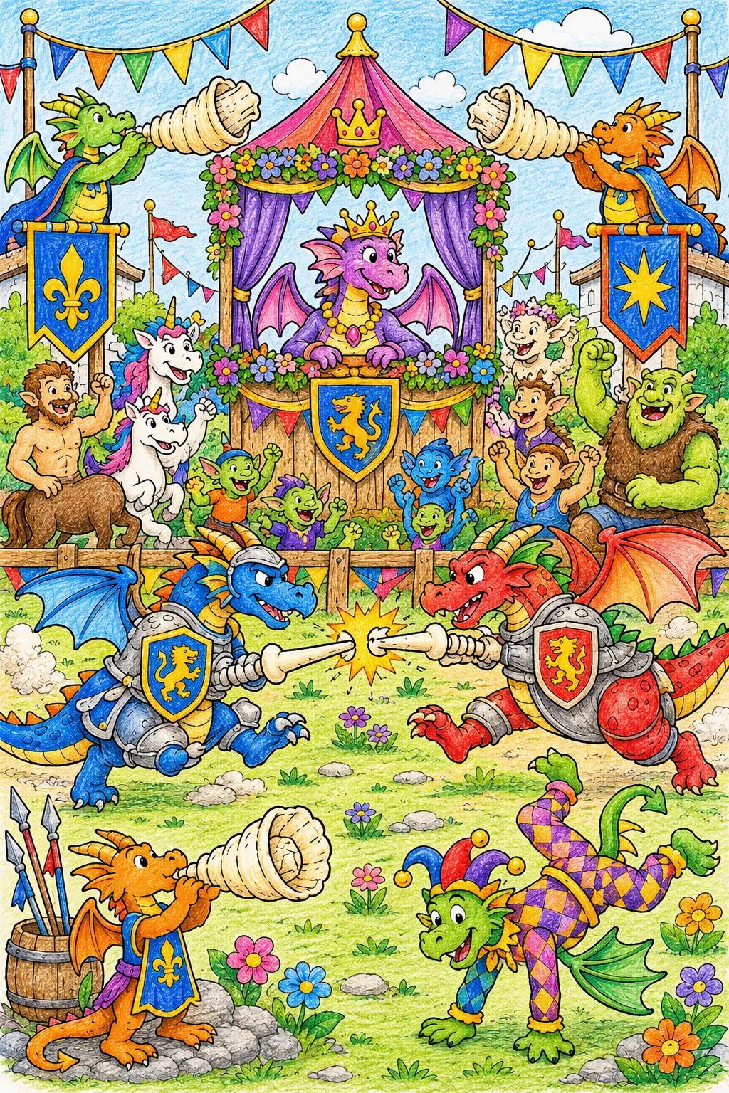 Eitelkeit pur: Drache besucht Galerie voller eigener Portraits