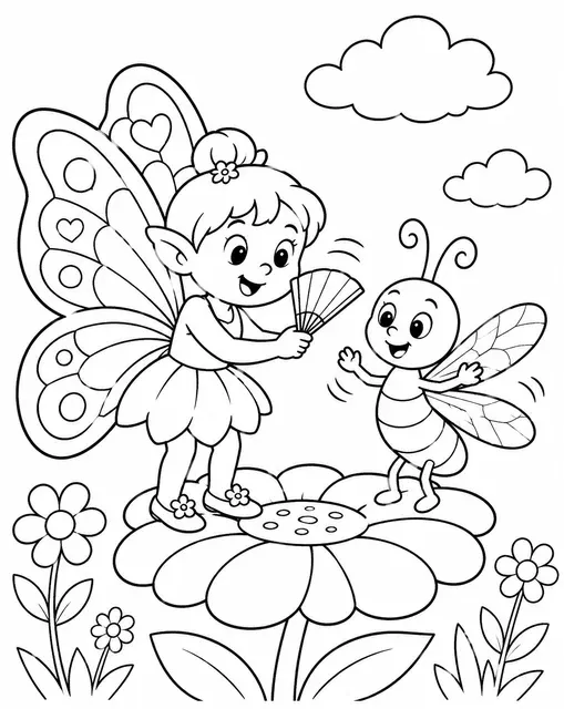 Fee und Schmetterling tauschen ihre Flügel