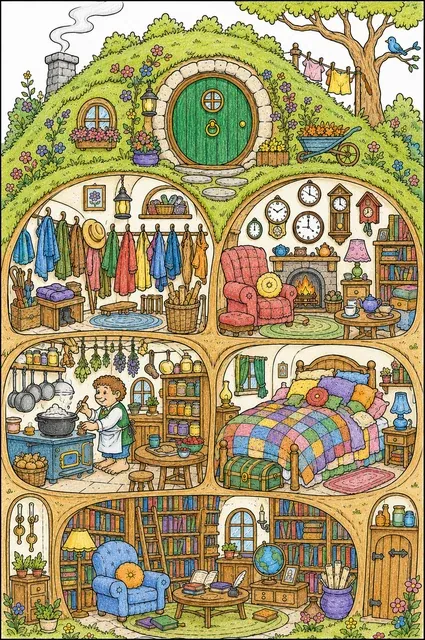 Hobbit-Haus im Hügel — Gemütlicher Querschnitt – So könnte es aussehen