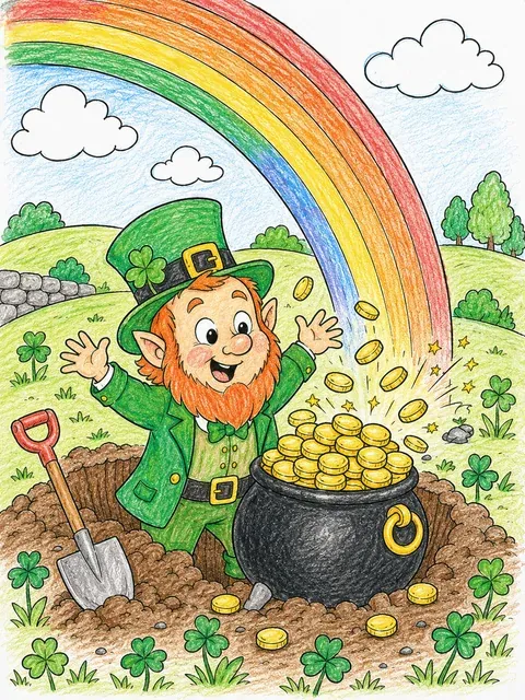 Kobold findet den Goldtopf am Regenbogenende – So könnte es aussehen