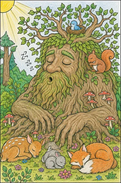 Waldgeist schläft getarnt als alter knorriger Baum – So könnte es aussehen