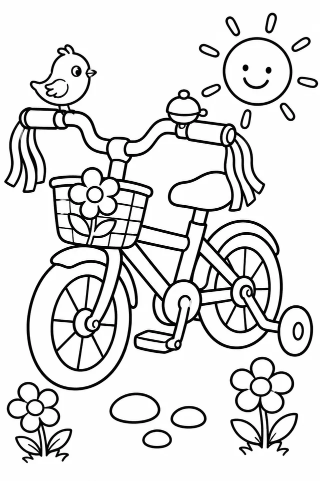 Das Fahrrad mit Stützrädern