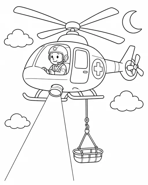 Hubschrauber mit Suchscheinwerfer
