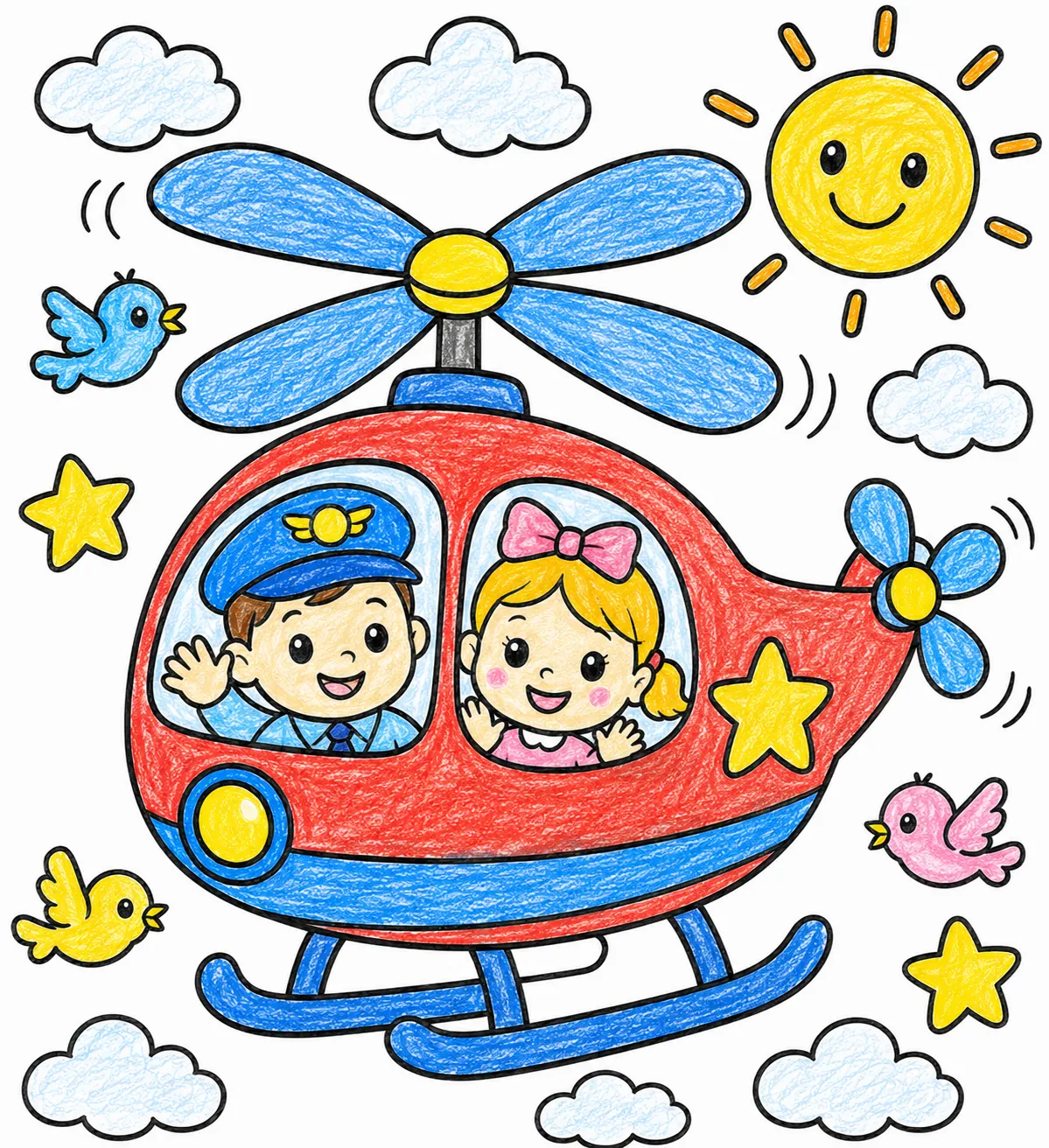Der bunte Hubschrauber