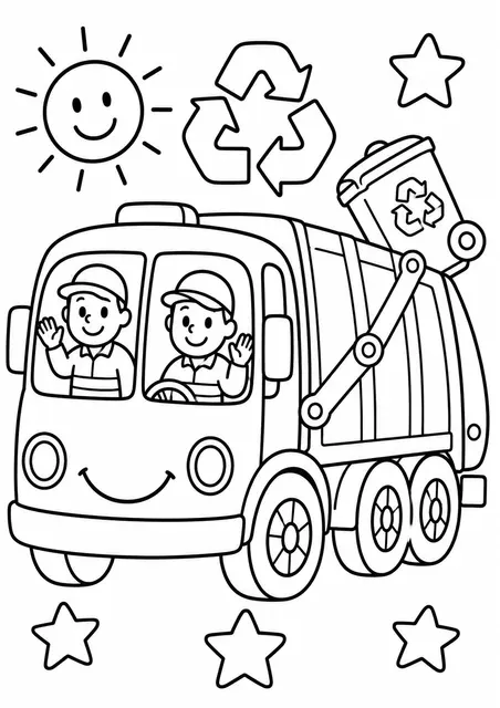 Der grüne Müllwagen