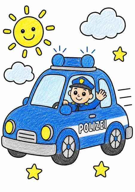 Das blaue Polizeiauto – So könnte es aussehen