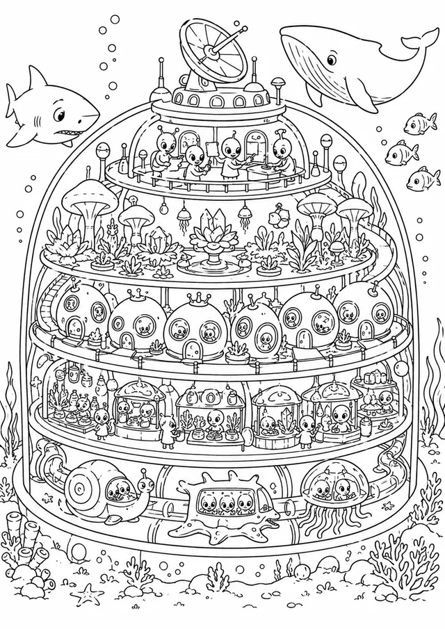 The Alien Underwater City in Cross-Section