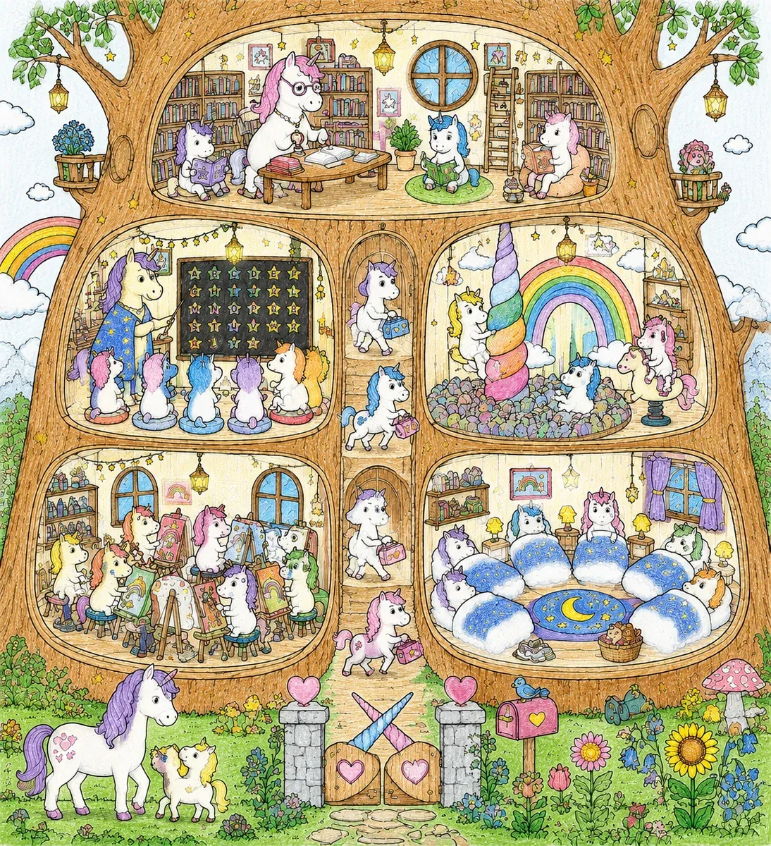 Der Einhorn-Kindergarten im Querschnitt
