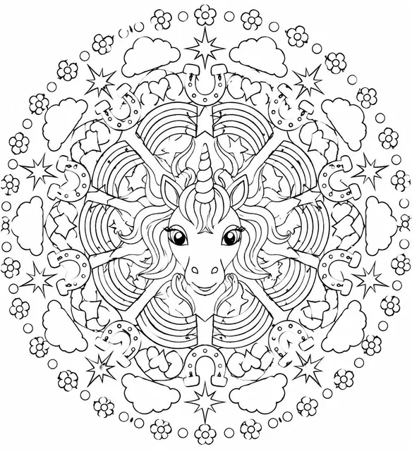 Das Einhorn-Regenbogen-Mandala