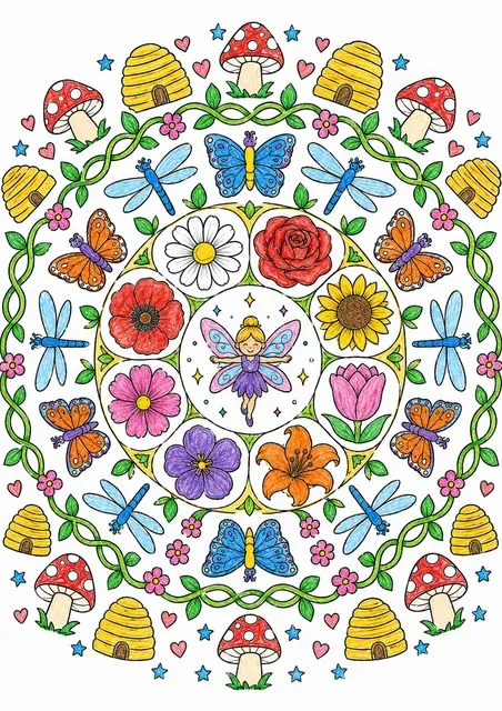 Das Feen-Blumen-Mandala – So könnte es aussehen