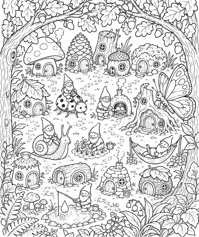 The Gnome Village in the Forest Frame