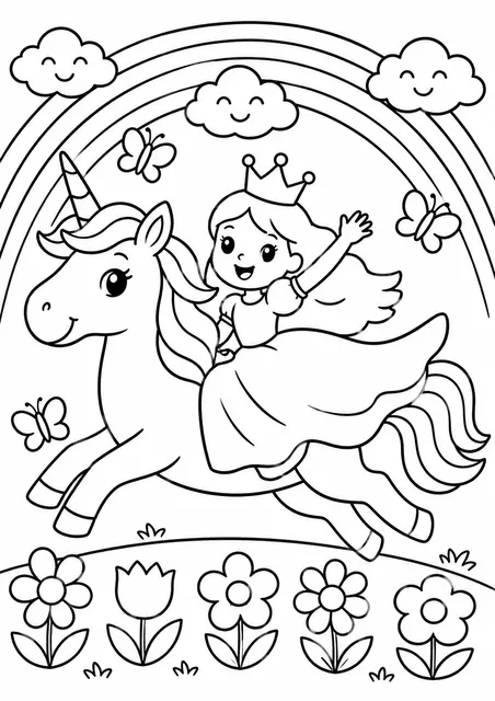 Die Prinzessin reitet ihr Einhorn