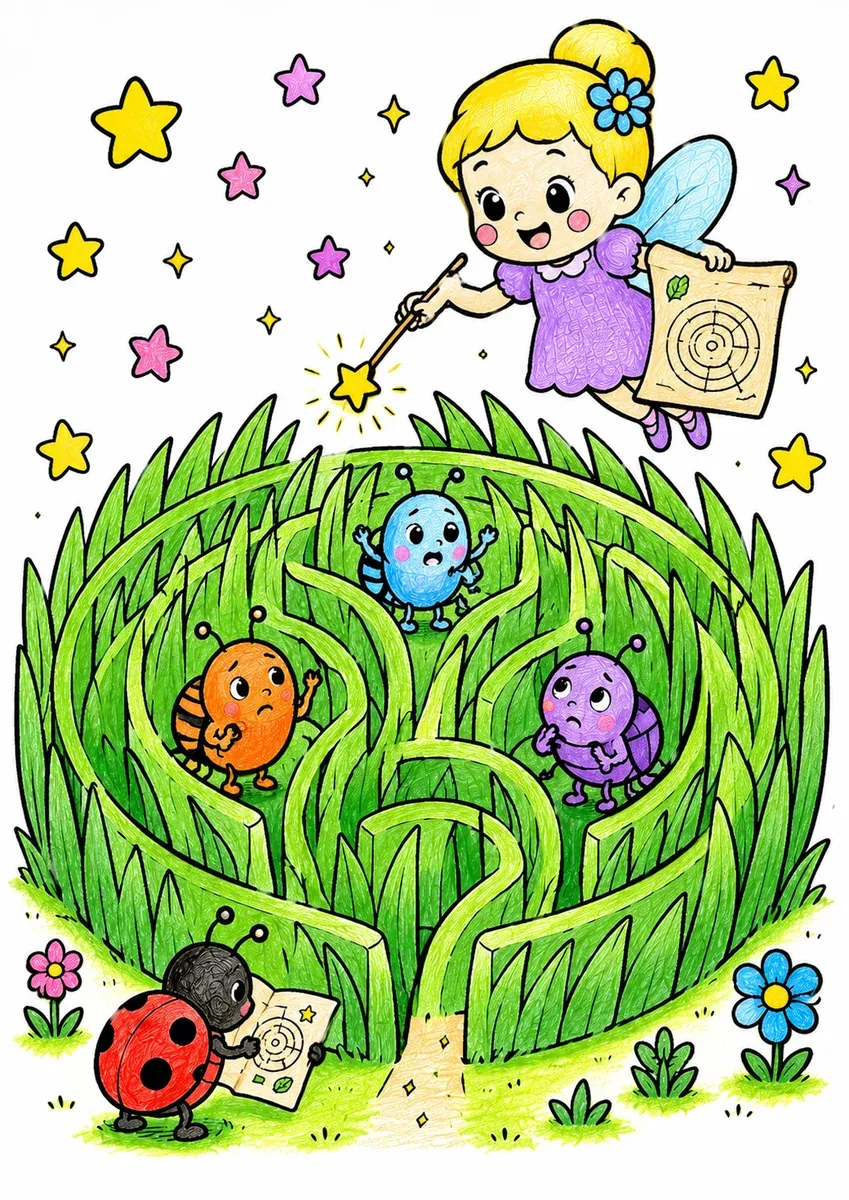 仙女用草叶建造迷宫