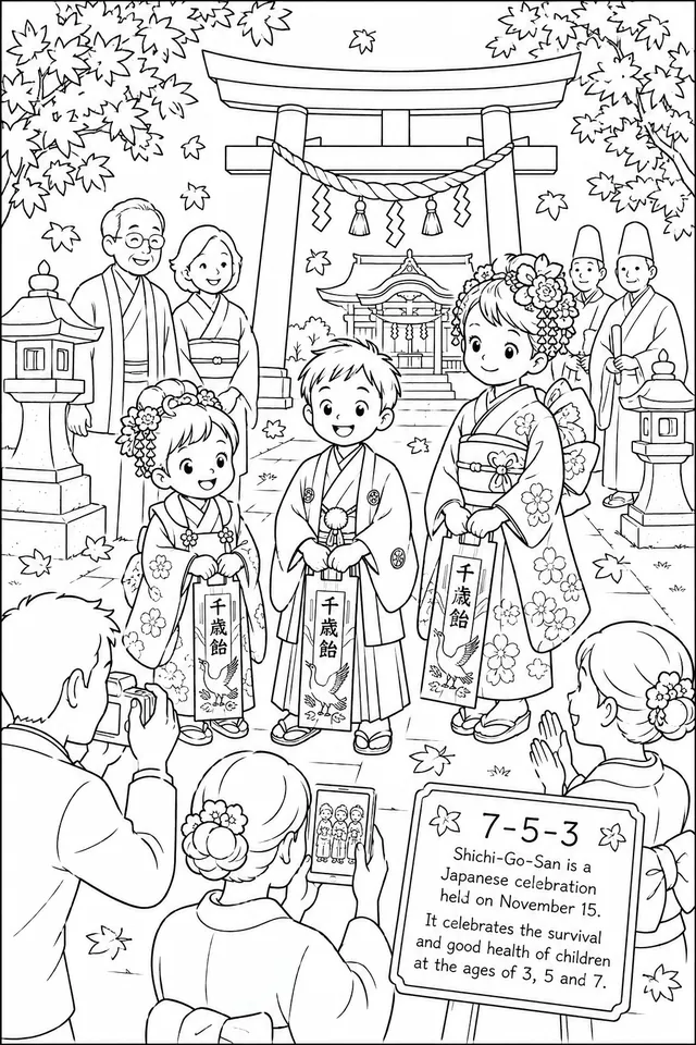 Birthday in Japan: Shichi-Go-San — the Special Celebration Day for 3, 5 and 7-Year-Old Children in Festive Kimono