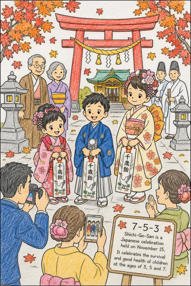 Geburtstag in Japan: Shichi-Go-San — der besondere Festtag für 3, 5 und 7-jährige Kinder im festlichen Kimono – So könnte es aussehen