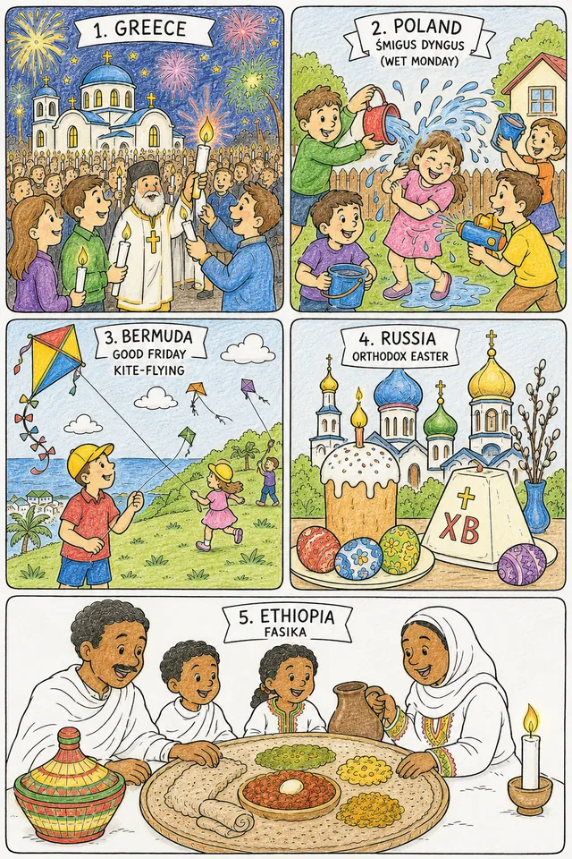 Atlas der Osterfeste: Wie Ostern weltweit gefeiert wird — von der griechischen Mitternacht bis zum Wasserwurf-Ostermontag – So könnte es aussehen