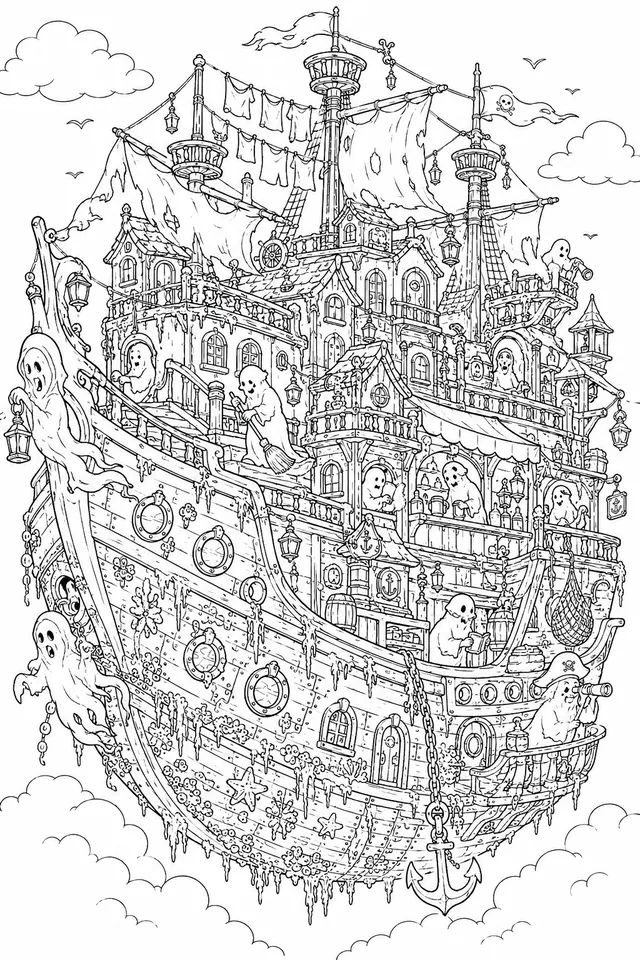 Das Fliegende Holländer-Schiff als schwimmende Stadt