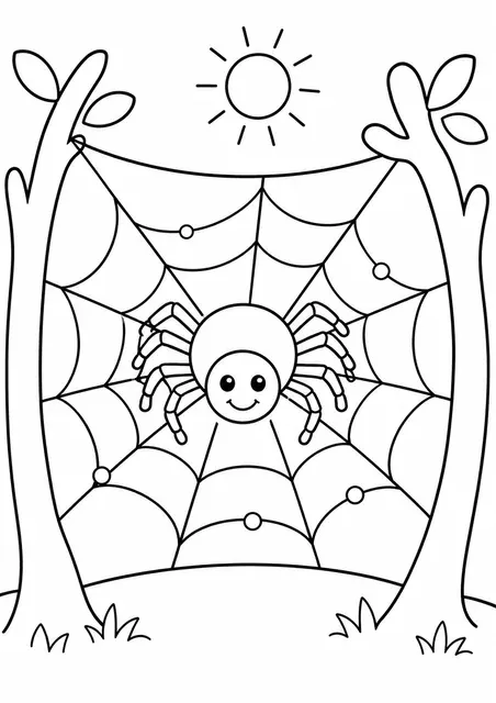 Anansi spinnt sein glänzendes Morgennetz