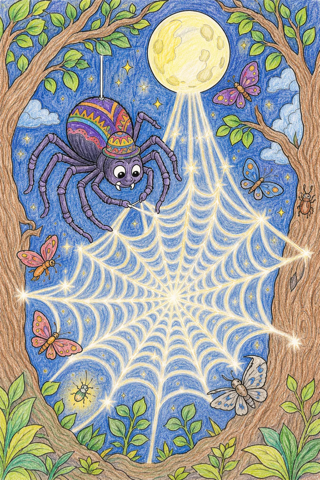 Anansi webt ein magisches Netz aus Mondlicht