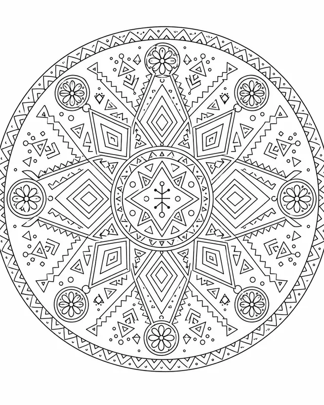 Berbervolk-Ornamente als komplexes Mandala