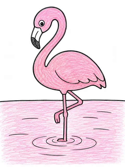 Flamingo steht auf einem Bein im flachen See – So könnte es aussehen