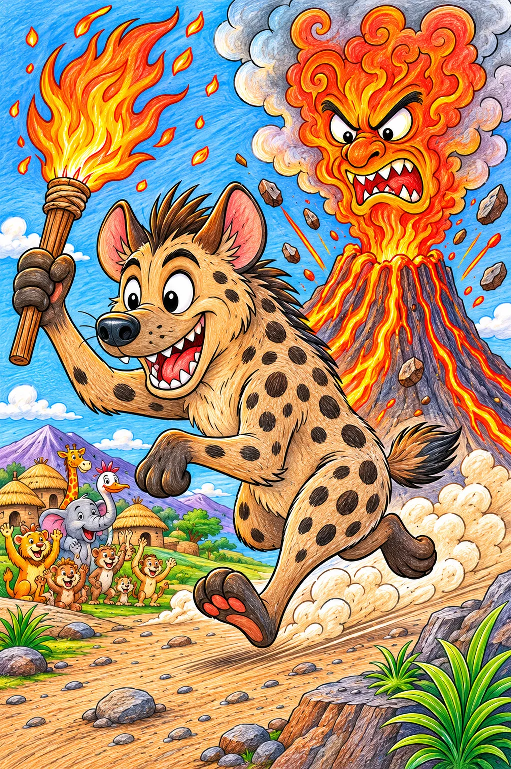 骗子土狼从火山偷火