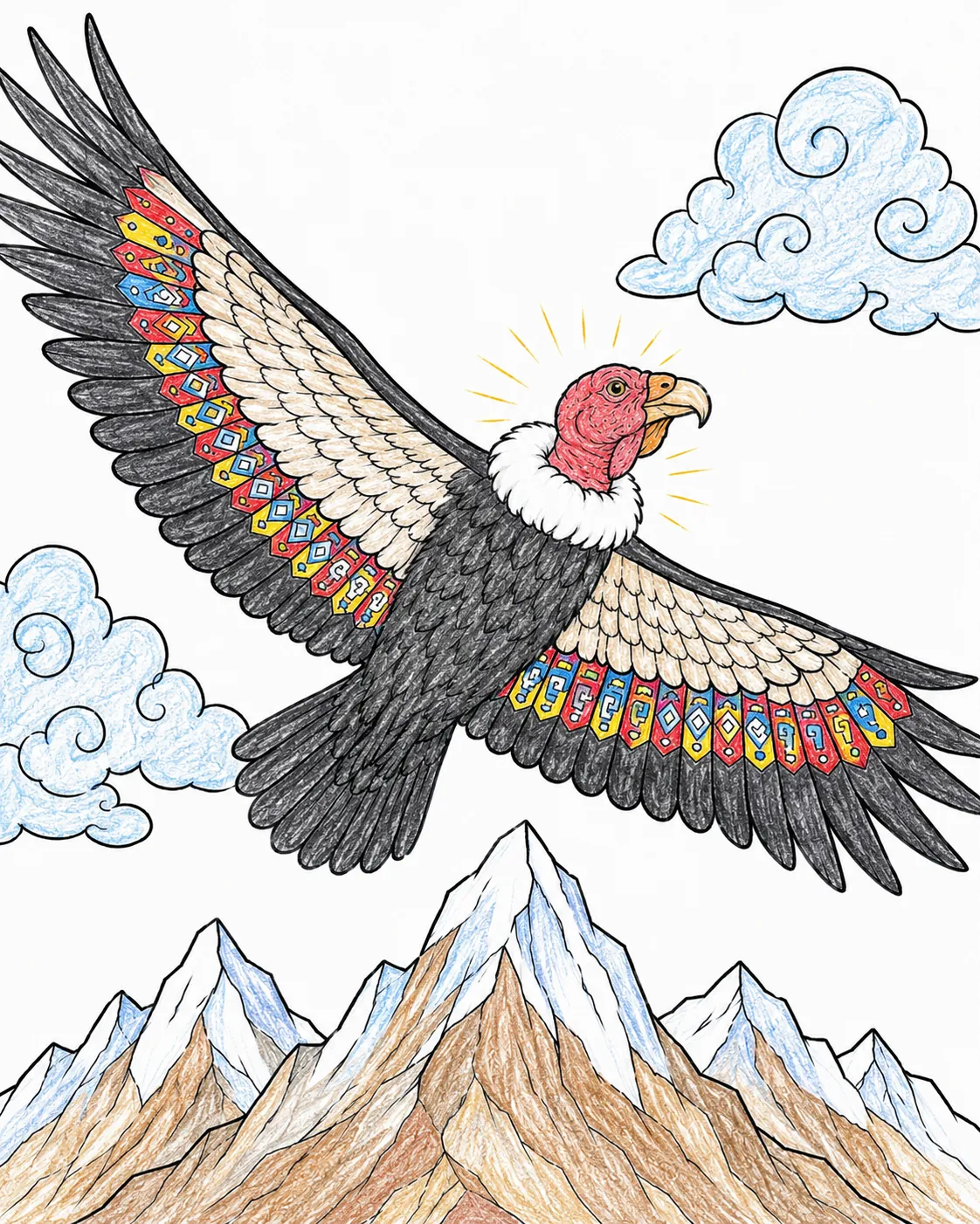 Kondor-Geist fliegt majestätisch über das Andengebirge