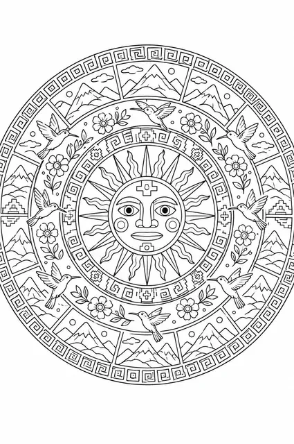 Inka-Sonnengott-Mandala