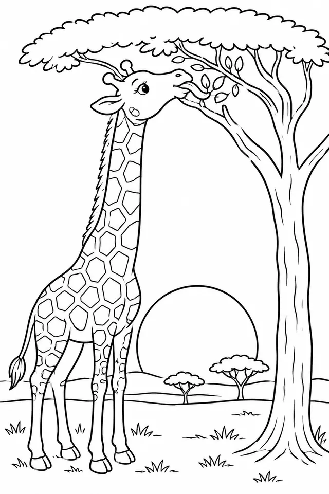 Masai-Giraffe hebt den Hals in der Morgensonne