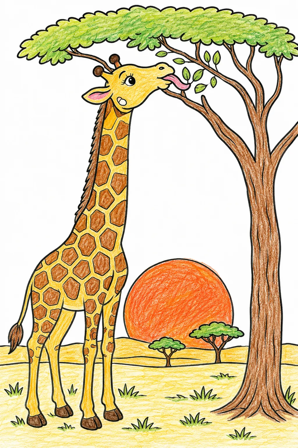 Masai-Giraffe hebt den Hals in der Morgensonne
